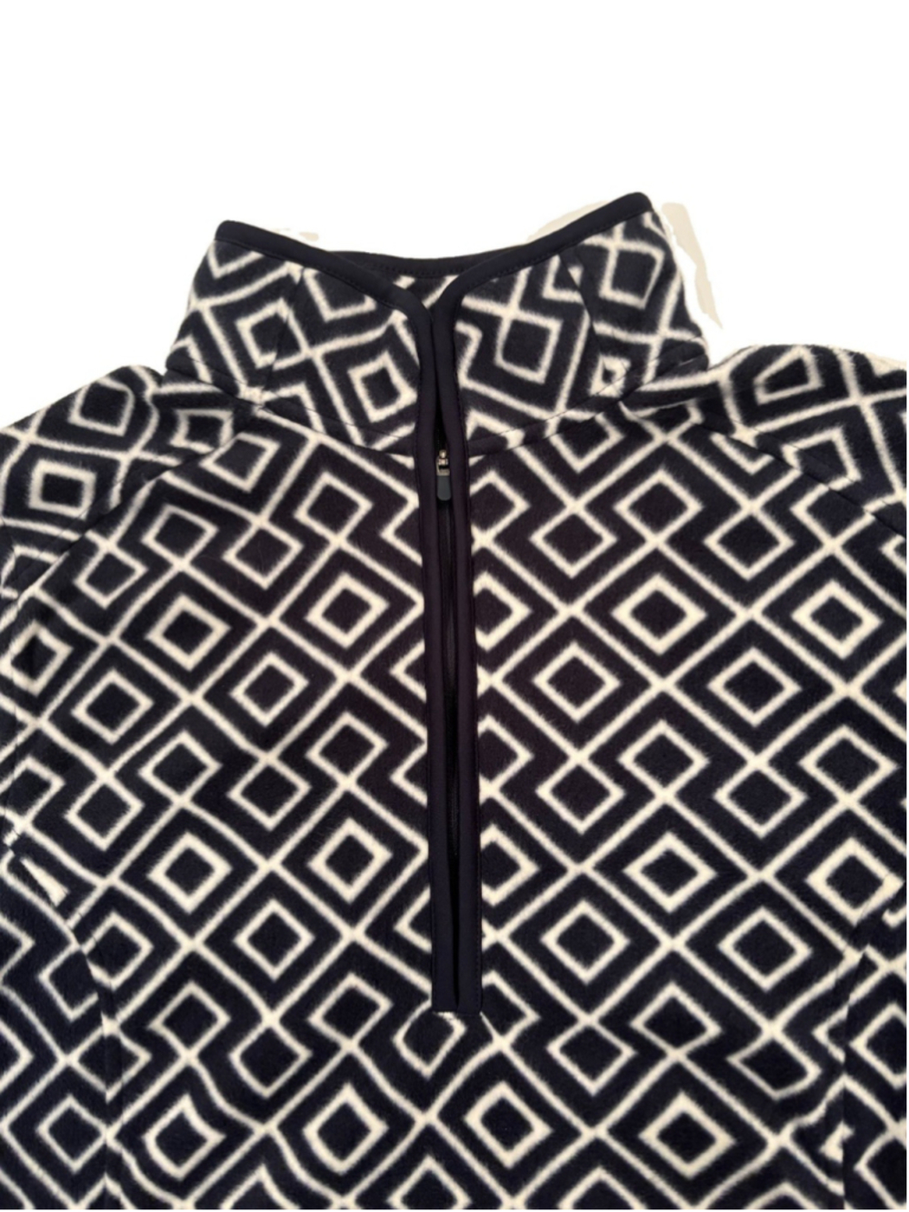 Youth Medium 14-16 Fleece Pullover-quarter Zip-black/white-Aztec Print-NEW-fall - Picture 2 of 12